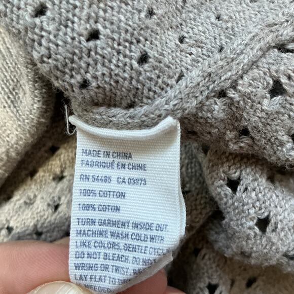 American Eagle Outfitters Beige Knit 3/4 Sleeve Sweater Women’s  L 100% Cotton - Picture 8 of 11